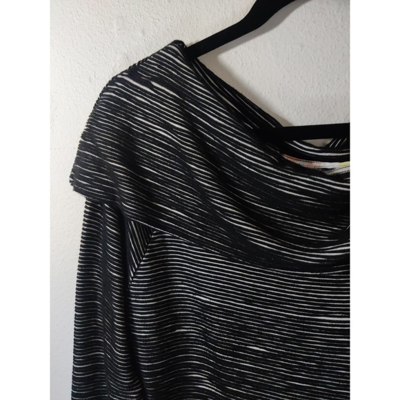 Anthropologie Dolan Left Coast Black Textured Cowl Neck Long Sleeve Top Size S - Picture 3 of 10